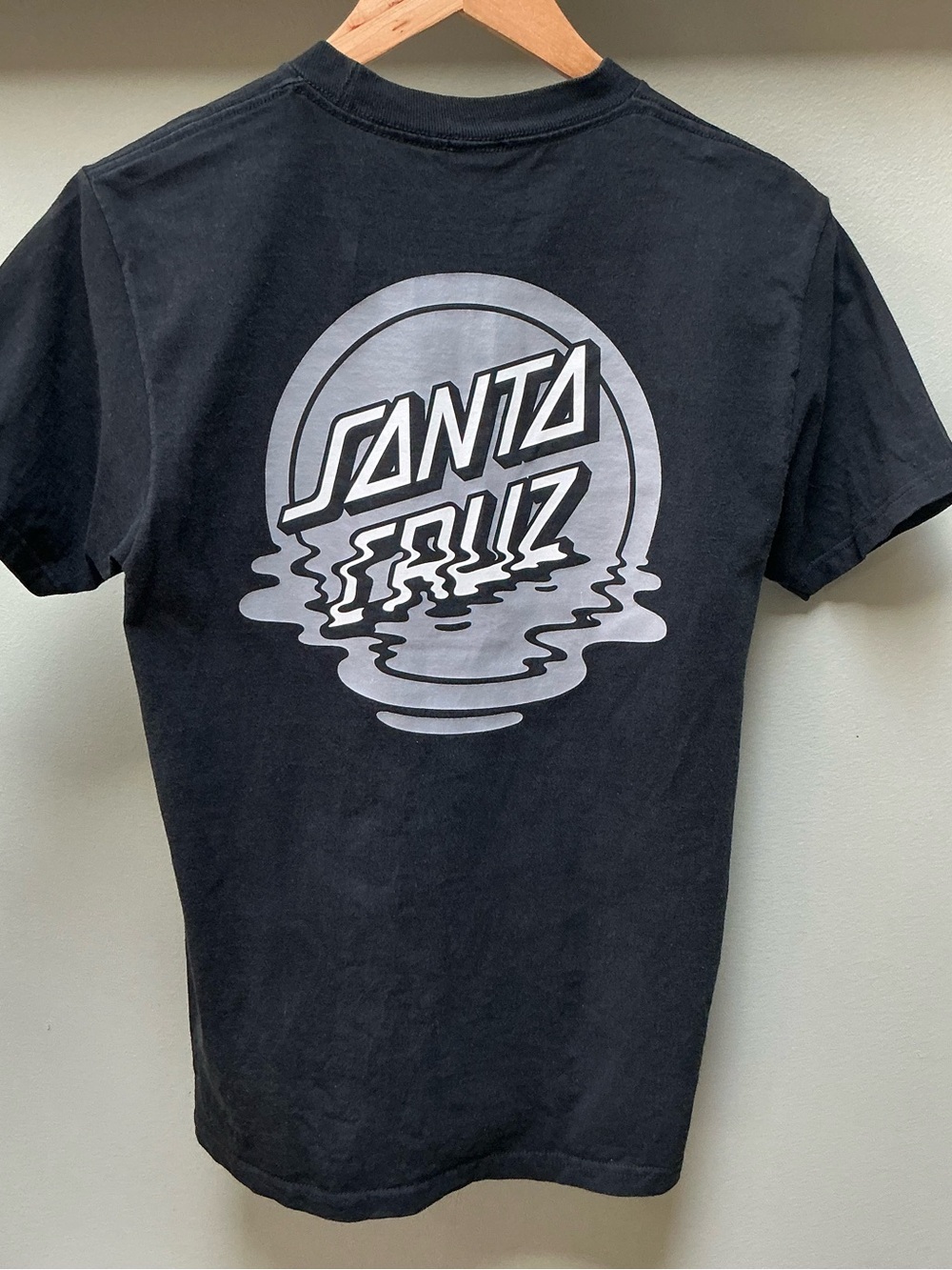 Santa Cruz Skateboards Black Tee with Reflective Silver Logo